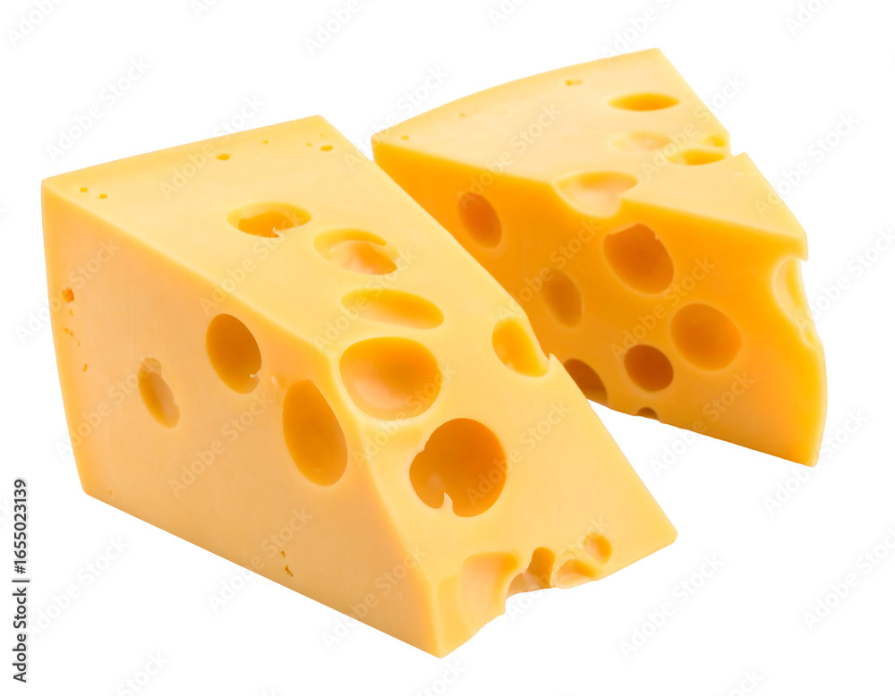 a pieces of yellow cheese with holes isolated on transparent background, png a pieces of yellow cheese with holes isolated on transparent background, png