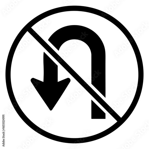 U-turn prohibited traffic sign