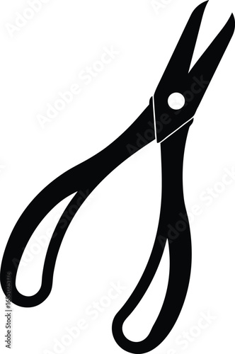 forceps silhouette vector art illustration