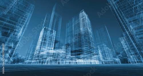 Fototapeta Naklejka Na Ścianę i Meble -  3D architectural city model