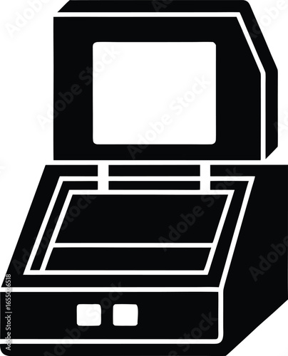 pcr machine silhouette vector art illustration