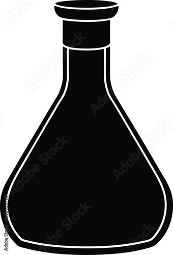 Reagent Bottle Silhouette Vector Art Illustration