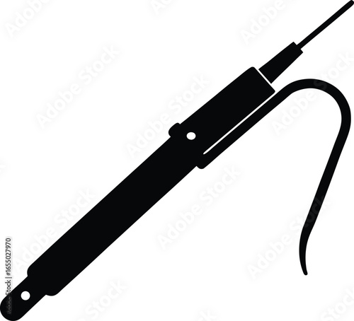 Soldering Iron Silhouette Vector Art Illustration