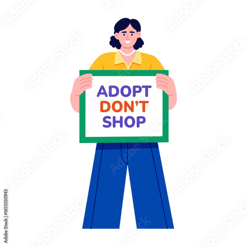A flat style illustration representing adopt pets