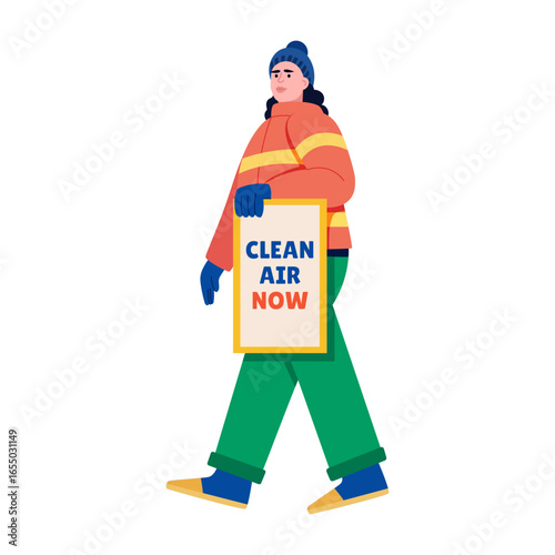 A flat style illustration depicting walking