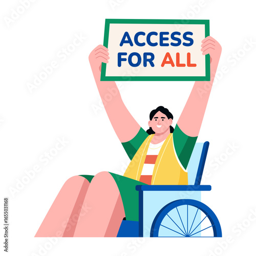 A flat style illustration depicting accessibility