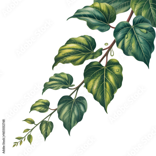 green leaves isolated