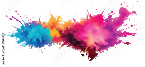  Vibrant Festival Holi Powder Blast – Bright Colorful Paint Splash Isolated on White Background Vector Design
