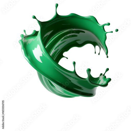 green paint splashes