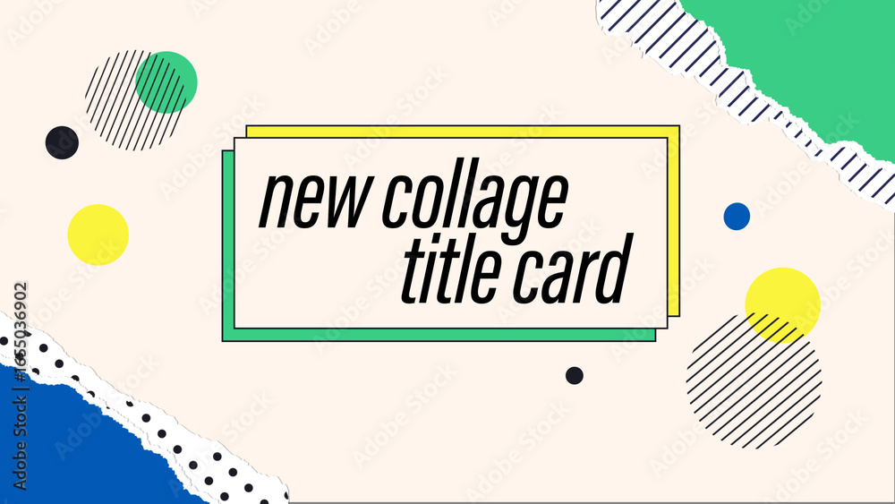 Program Title Card Design Collage Paper Title Card Stock Template | Adobe Stock