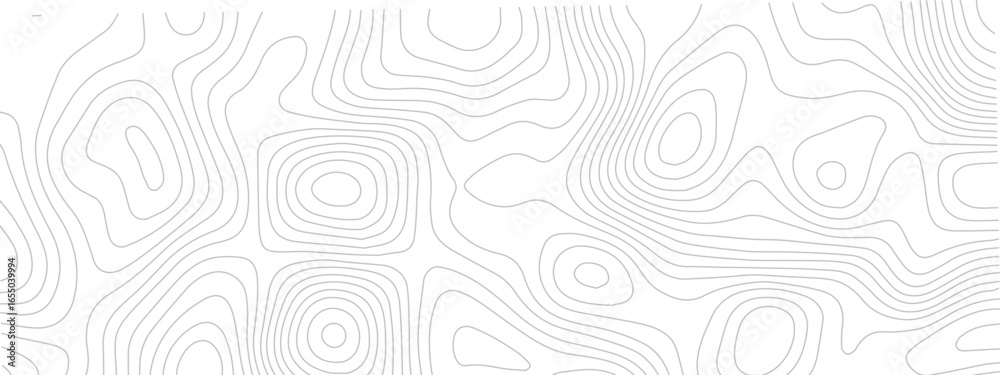 Fototapeta premium Modern Geometric Map Design Incorporating Topographical Lines, Sea Maps, and Mounted Area Spaces for a Clean White Background