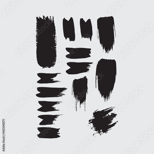 Brush stroke black vector banner scribble
