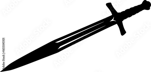 sword silhouette, vector illustration on a white background

