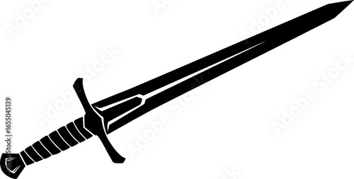 sword silhouette, vector illustration on a white background
