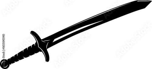 sword silhouette, vector illustration on a white background
