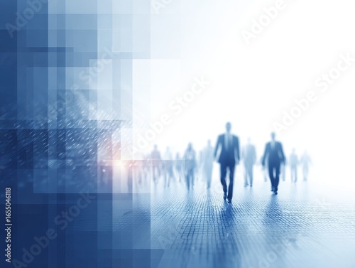 Abstract Crowd Moving Forward