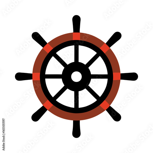 Pirate Ship Wheels Vector Clipart on White Background Vector illustration