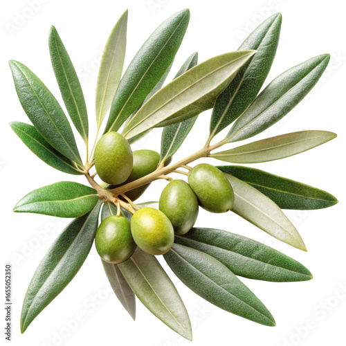Wallpaper Mural Fresh green olive branch with vibrant leaves, perfect for Mediterranean cuisine and health concepts on transparent background Torontodigital.ca
