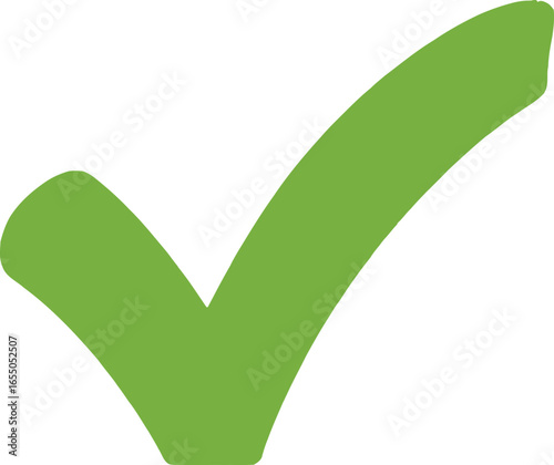 Light Green Check Mark on White Symbol Isolated Approval Tick
