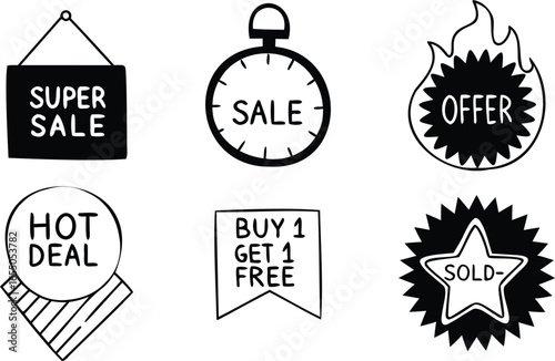 Sale Icons, Super, Hot