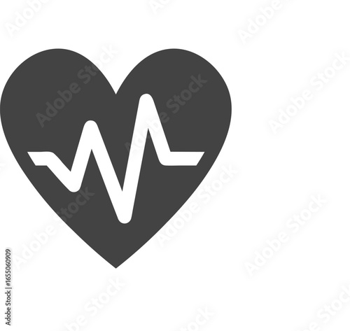 Heart and Heartbeat Symbol,  Heartbeat Health Symbol