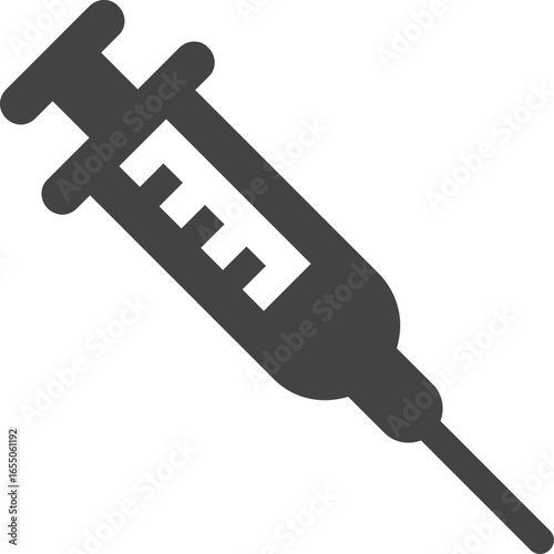 Medical Syringe Illustration with Liquid Drop Medical Syringe Illustration