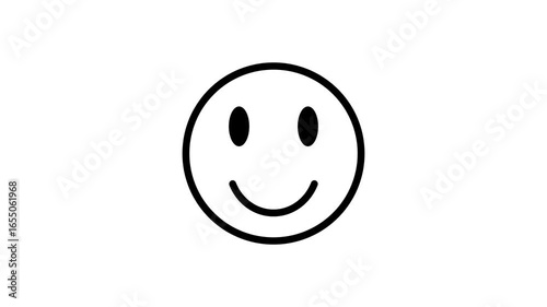 Set of Happy Emoji Animation. Emotional rating smile faces set. A smiley face with a closed eyes, Expressionless emoji Outline Colorful smileys user experience icon Animation