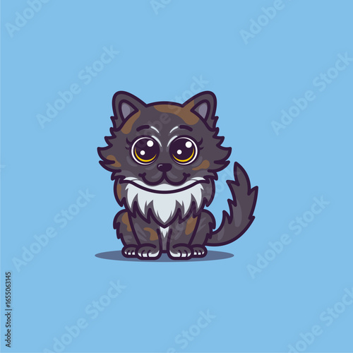 cute cat cartoon in doodle style