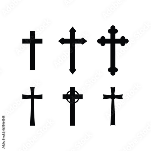 Silhouette christian cross collection
