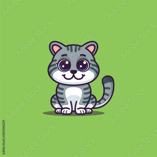 cute cat cartoon in doodle style