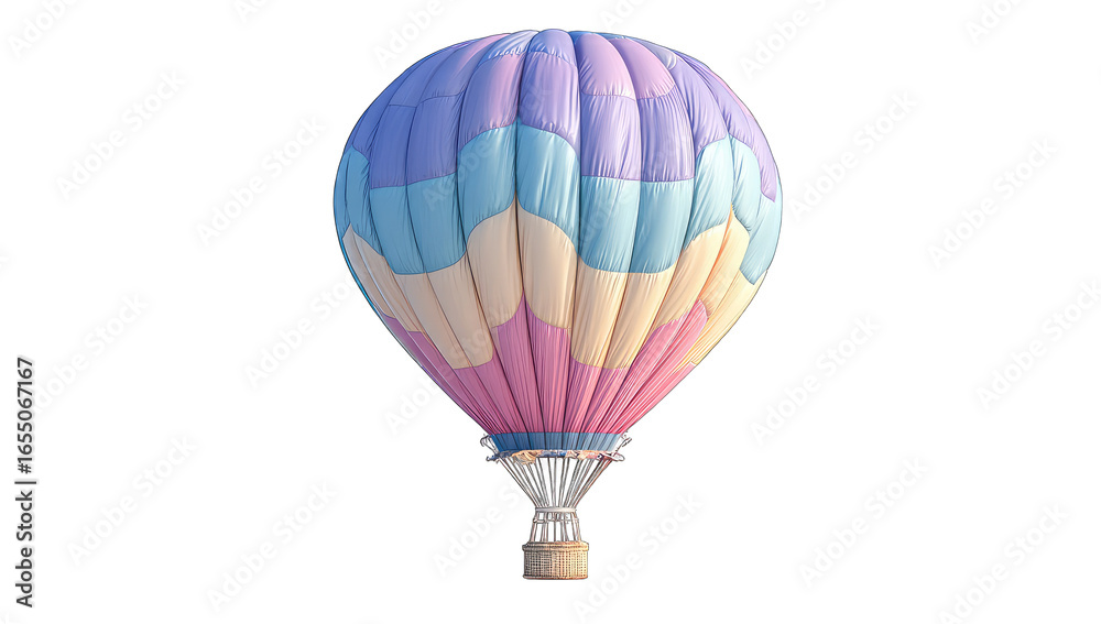 Fototapeta premium Pastel hot air balloon against black