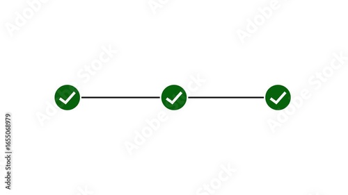 Animated Timeline Infographic Showing Step-by-Step Process with Looping Progress Checkpoints and Clean Minimalist Design for Presentations