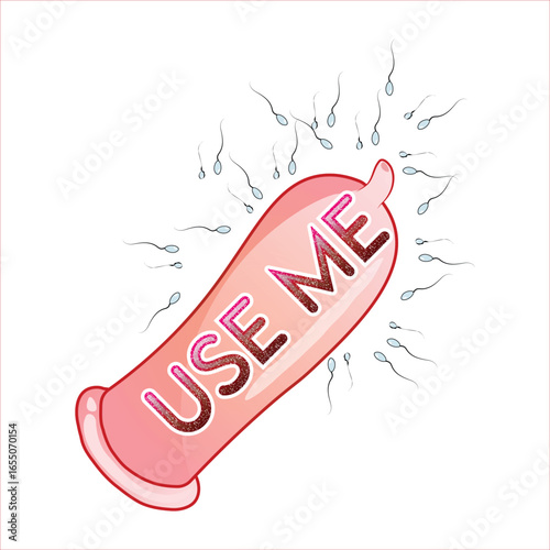 Use me text condom safe sex practices vector  and illustration transparent background images
