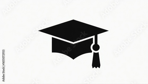Graduation cap icon on a simple white background
