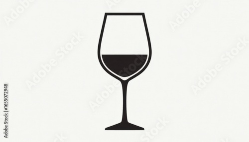 Black wine glass icon on a clean white background
