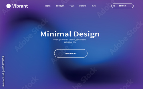 Abstract wave futuristic design of landing page template. retro gradient mesh website design.UI and UX for a Vibrant Brand vector