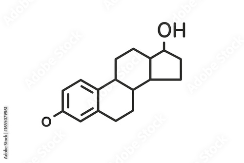 Chemical structure of a steroid molecule drawn in a clean, minimalist style on a white background