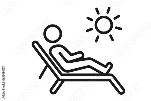 Relaxing in a sun lounger on a bright sunny day by the poolside