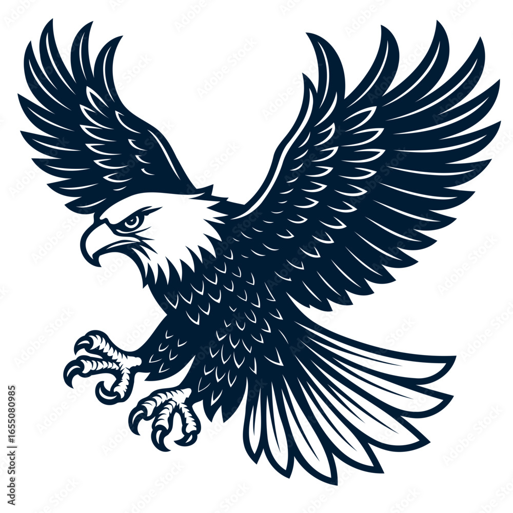 Obraz premium Majestic Bald Eagle in Flight A Powerful Symbol of Freedom and Strength