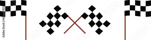 Crossed Checkered Race Flags for Final Lap