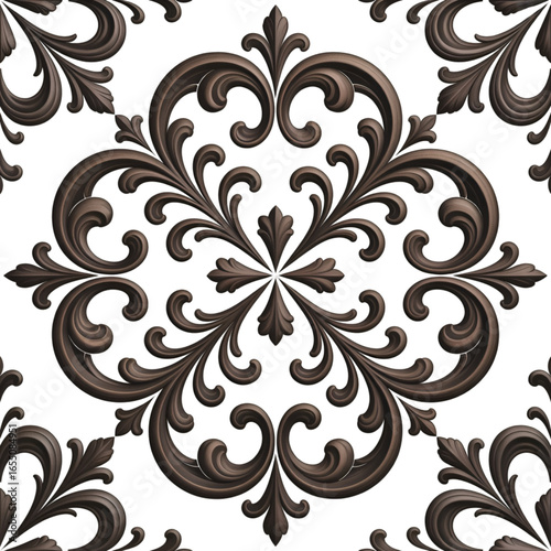 seamless floral pattern isolated on white background