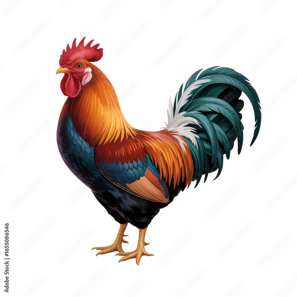 Fototapeta premium rooster isolated on white background