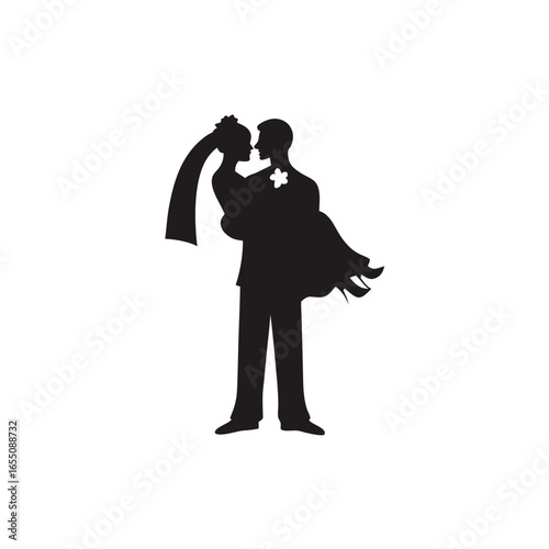 Wallpaper Mural A Silhouette Depiction of a Groom Lifting His Bride in a Romantic Pose After Their Wedding Ceremony Celebration of Marriage Torontodigital.ca