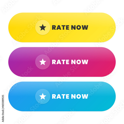 Get immediate customer feedback with these vibrant star rating buttons