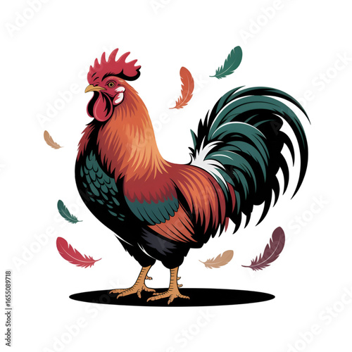 rooster isolated on white background