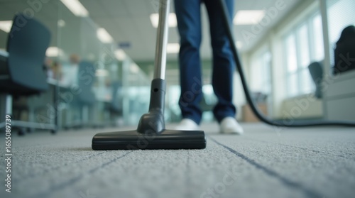 Wallpaper Mural Vacuum cleaner head on a carpet in an office environment with person vacuuming. Shallow depth of field video. Office cleaning service concept. Video for cleaning service advertisements and promotions. Torontodigital.ca