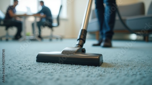 Wallpaper Mural Vacuum cleaner head on a carpet in an office environment with person vacuuming. Shallow depth of field video. Office cleaning service concept. Video for cleaning service advertisements and promotions. Torontodigital.ca