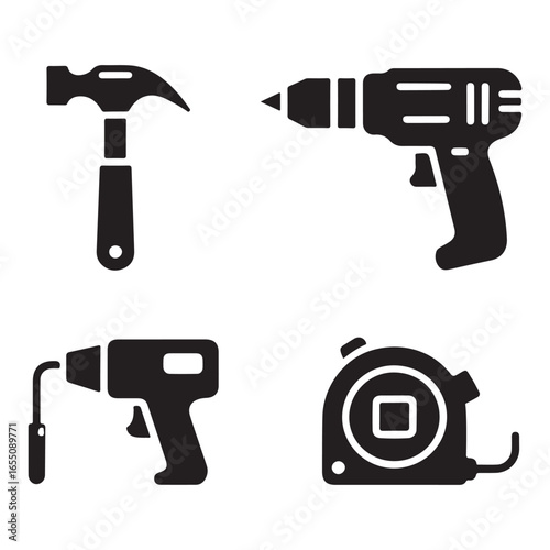 Hammer drill tape measure tool set tools construction