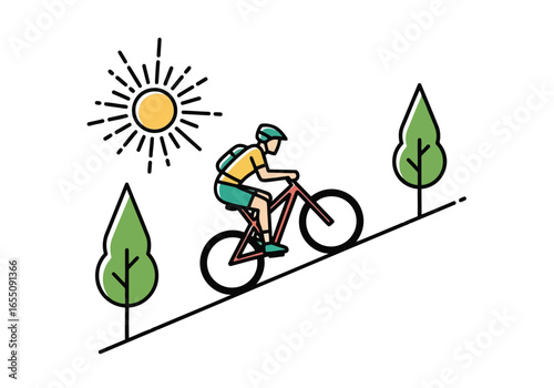 man riding a bicycle with vector and illustration