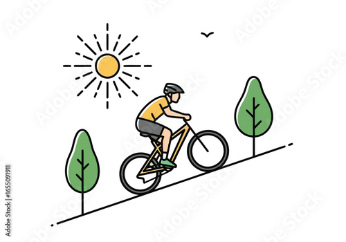 man riding a bicycle with vector and illustration